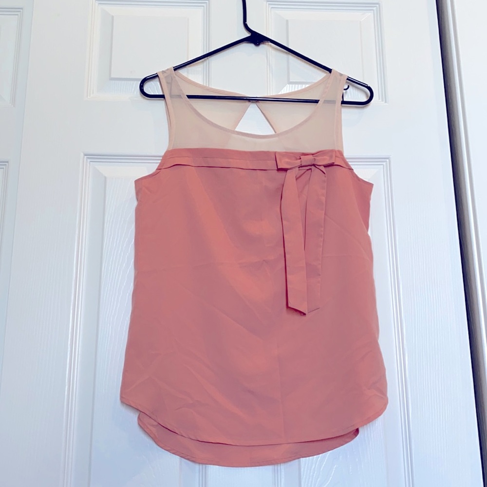 Lauren Conrad Pink Bow Tank Top